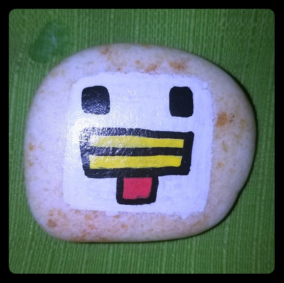 PaintedRoxRUs Accents Chicken Minecraft Painted Rock Kids Garden